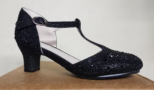 Easy Strider- Glitter T Strap Dress Shoe