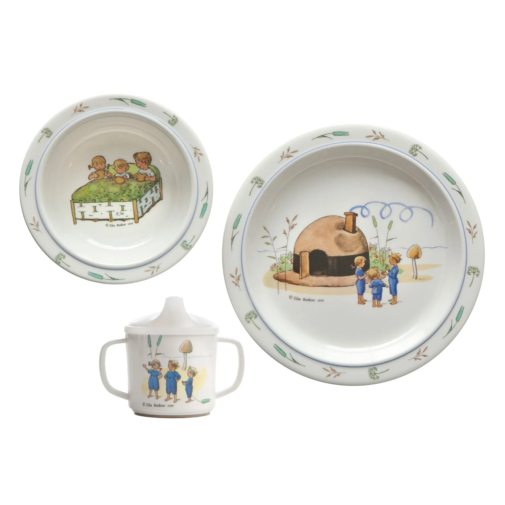 Elsa Beskow "Children of Hat Cottage" Dish Set