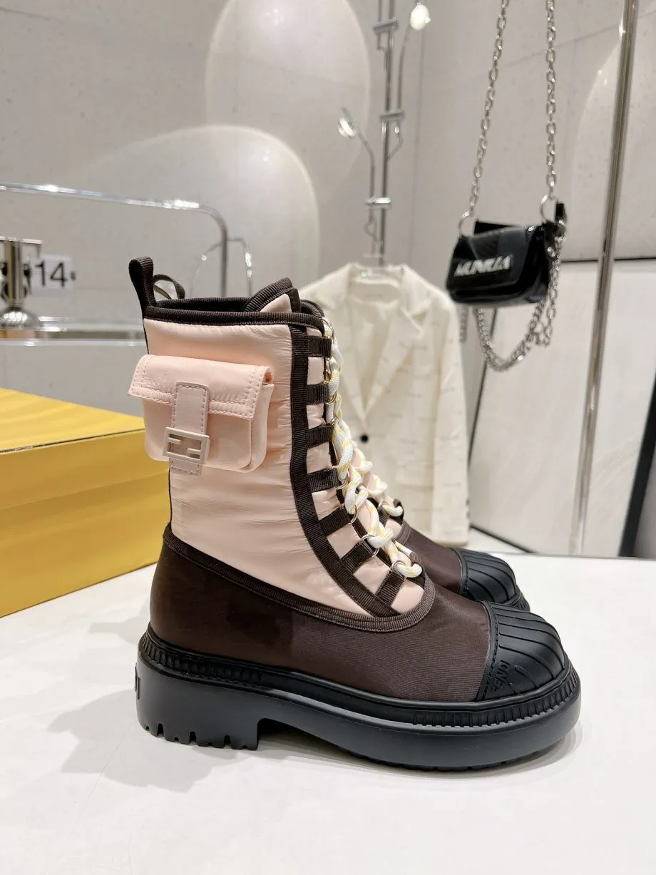 FD Domino Biker Boots Pink For Women 8T8381ALJ0F1JFW