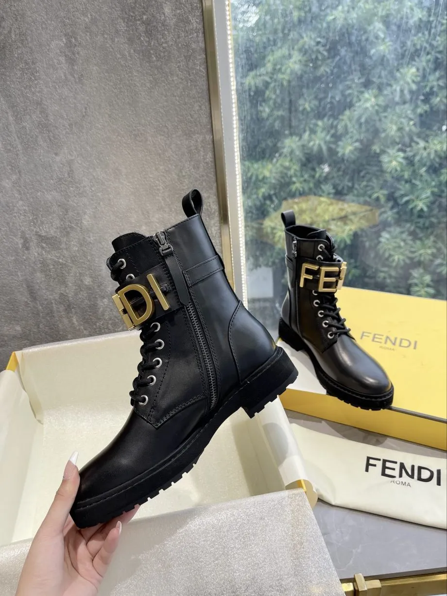 FD Fenigraphy Biker Boots Black For Women 8T8355AKY6F1H1K