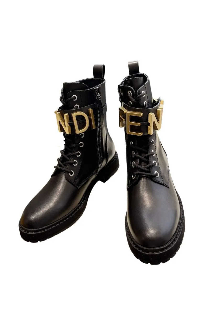 FD Fenigraphy Biker Boots Black For Women 8T8355AKY6F1H1K