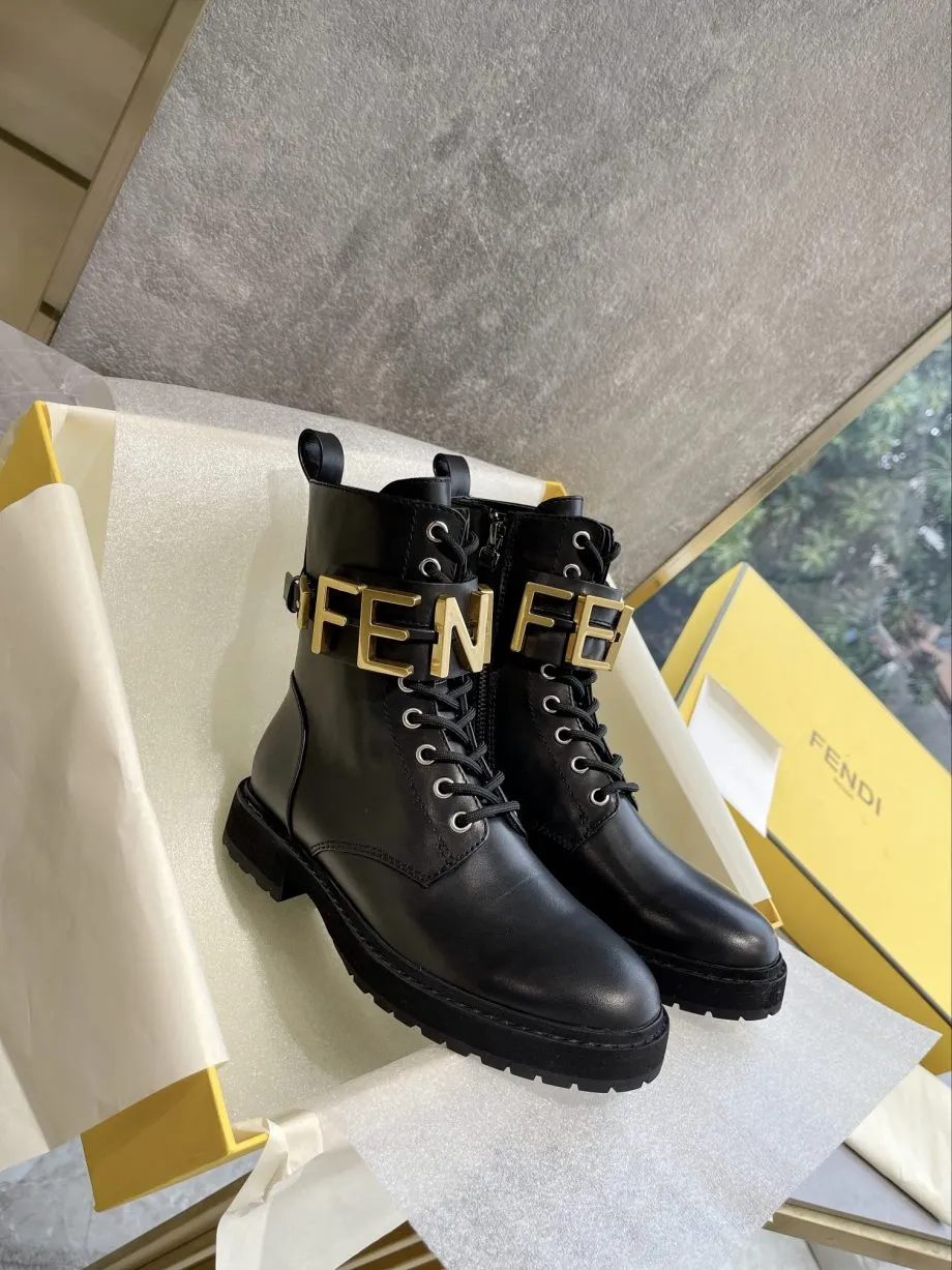 FD Fenigraphy Biker Boots Black For Women 8T8355AKY6F1H1K