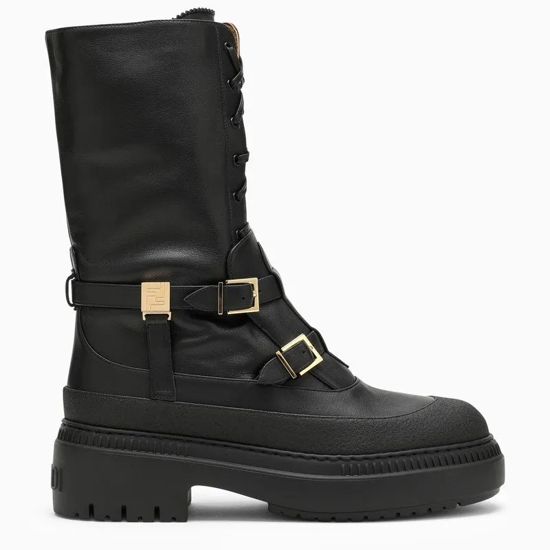 FENDI Stylish Black Biker Boot for Women