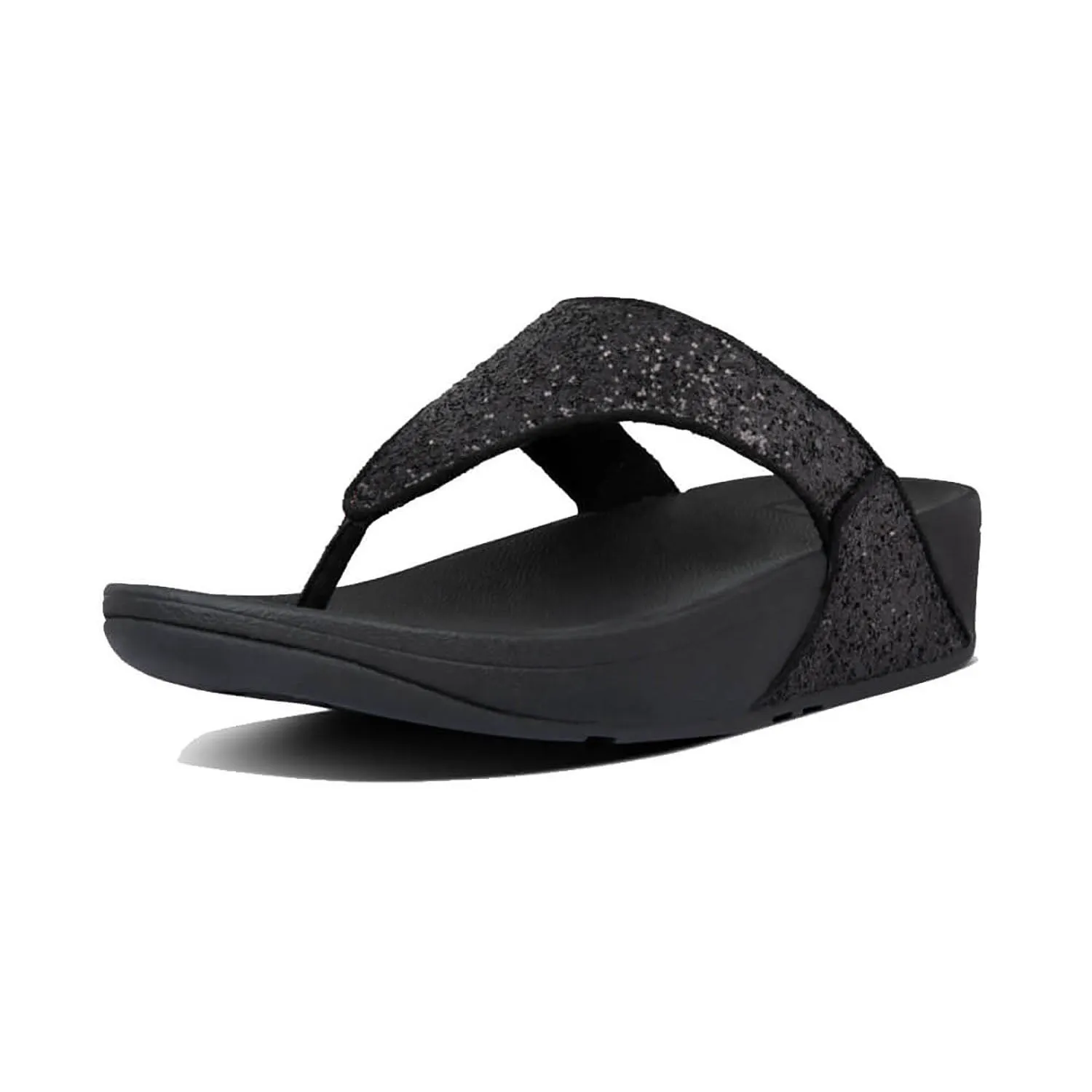 FitFlop Lulu Glitter Sandals - Black Glitter