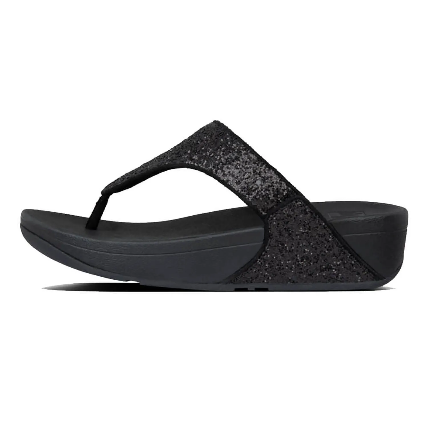 FitFlop Lulu Glitter Sandals - Black Glitter