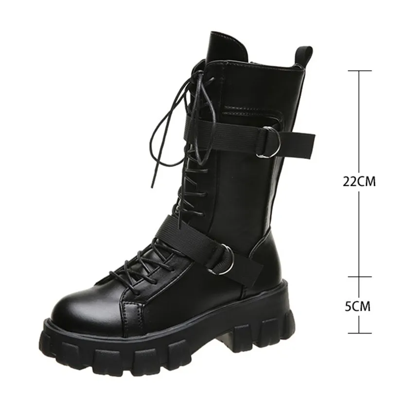 Funki Buys | Boots | Women's Lace-Up Combat Boots Biker Boot