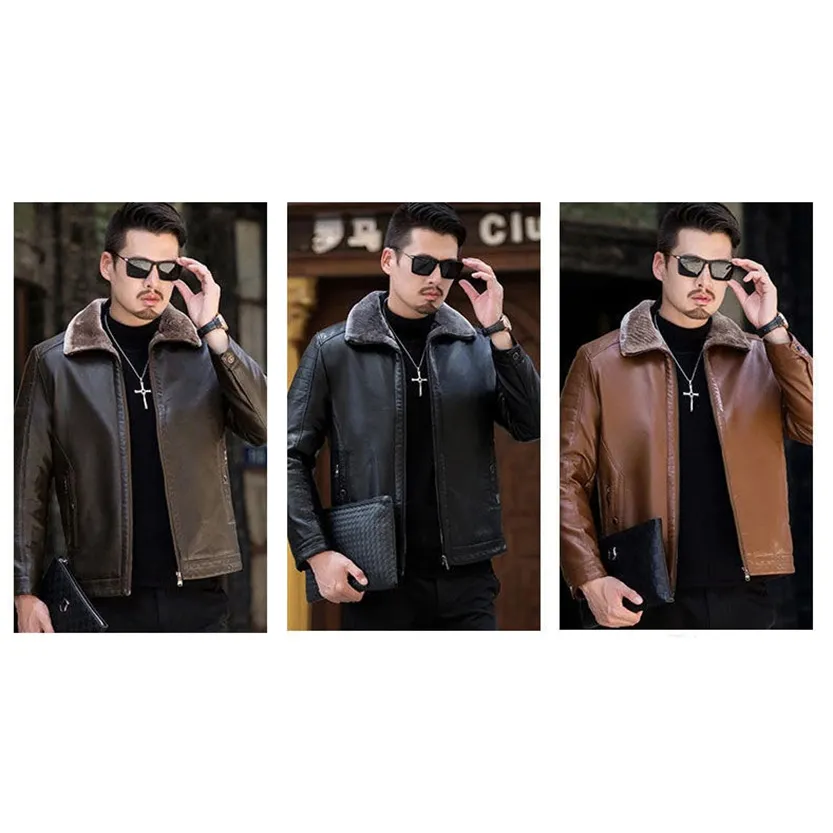 Funki Buys | Jackets | Men's Luxury Faux Leather Winter Jacket