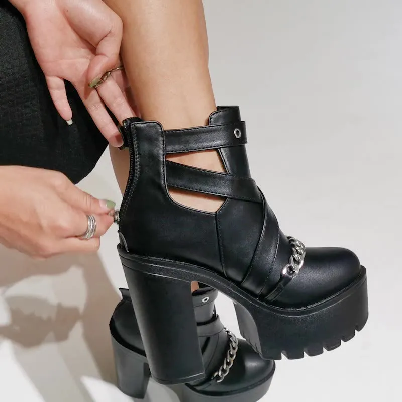 Funki Buys | Shoes | Women's Gothic Chain Link Platform Shoes