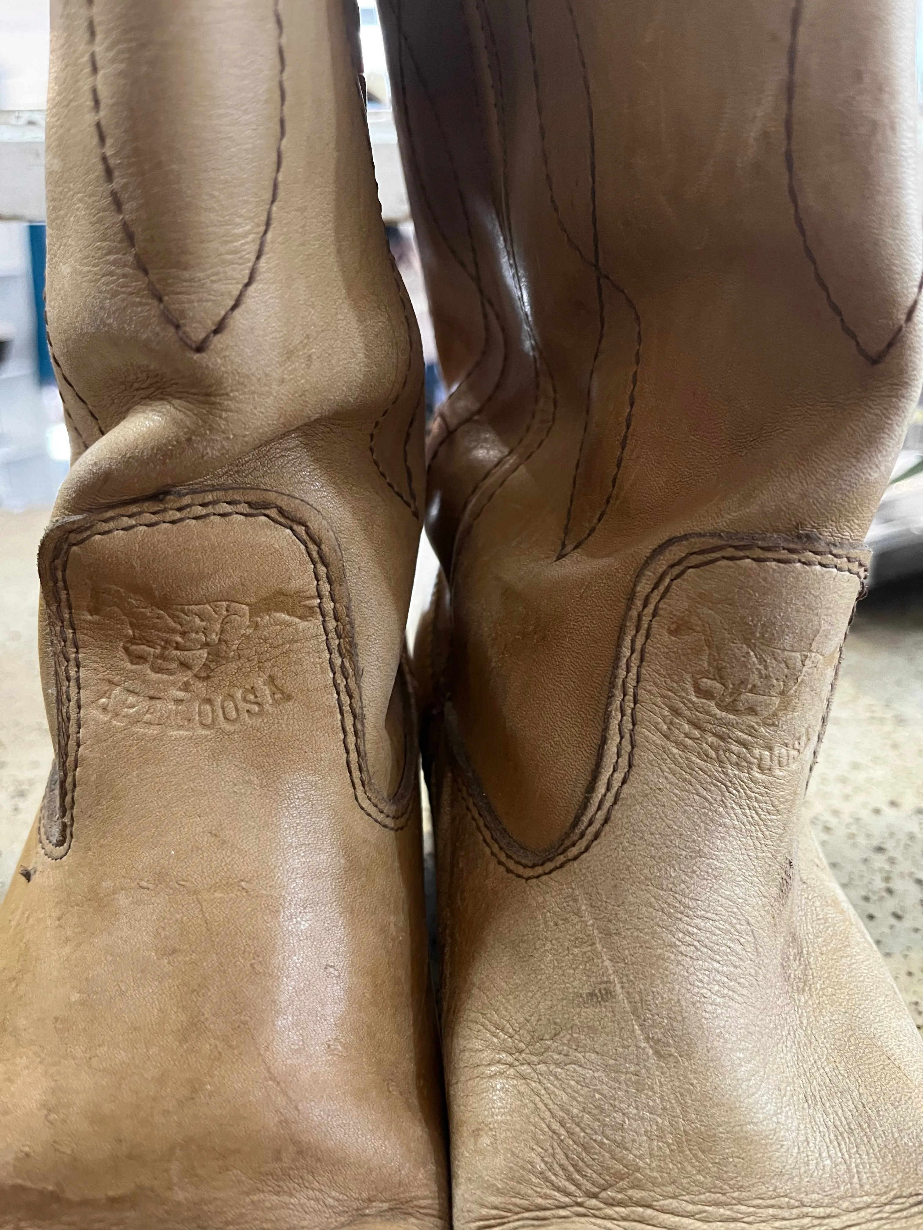 Genuine Leather Western Boots (Size 8)