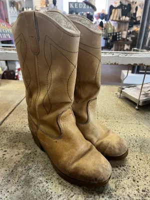 Genuine Leather Western Boots (Size 8)