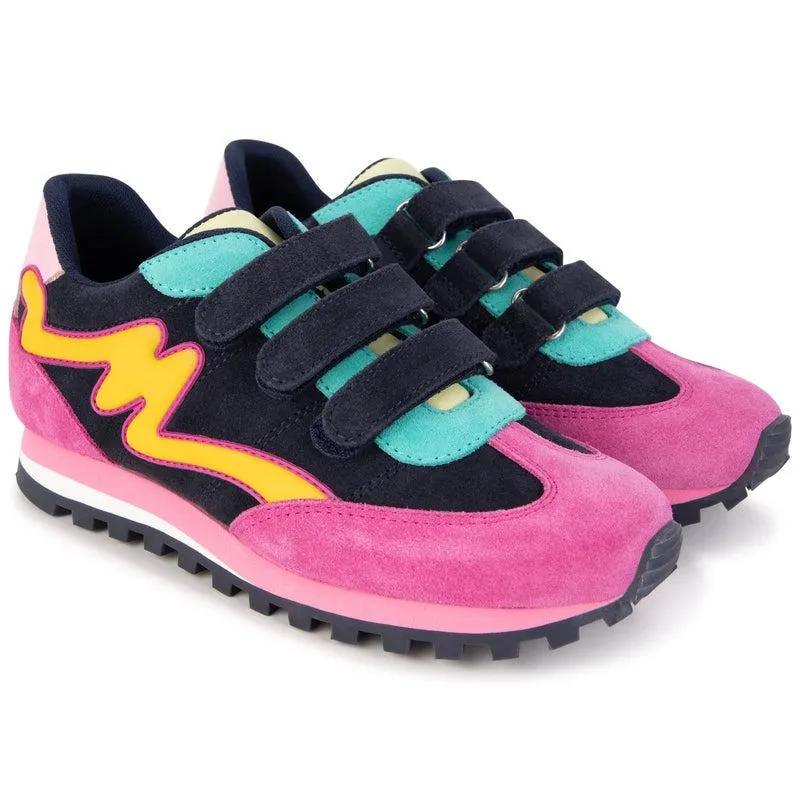 Girls Pink Velcro Trainers