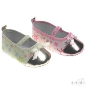 GIRLS SHINY FLOWER PATTERNED SHOES: B1337