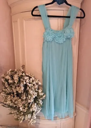 Gorgeous Shabby Chic Pale Aqua Flower Dress