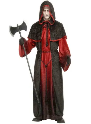 Gothic Red and Black Mens Demon Halloween Costume Robe