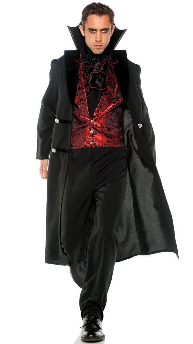 Gothic Vampire Mens Plus Size Dracula Halloween Costume