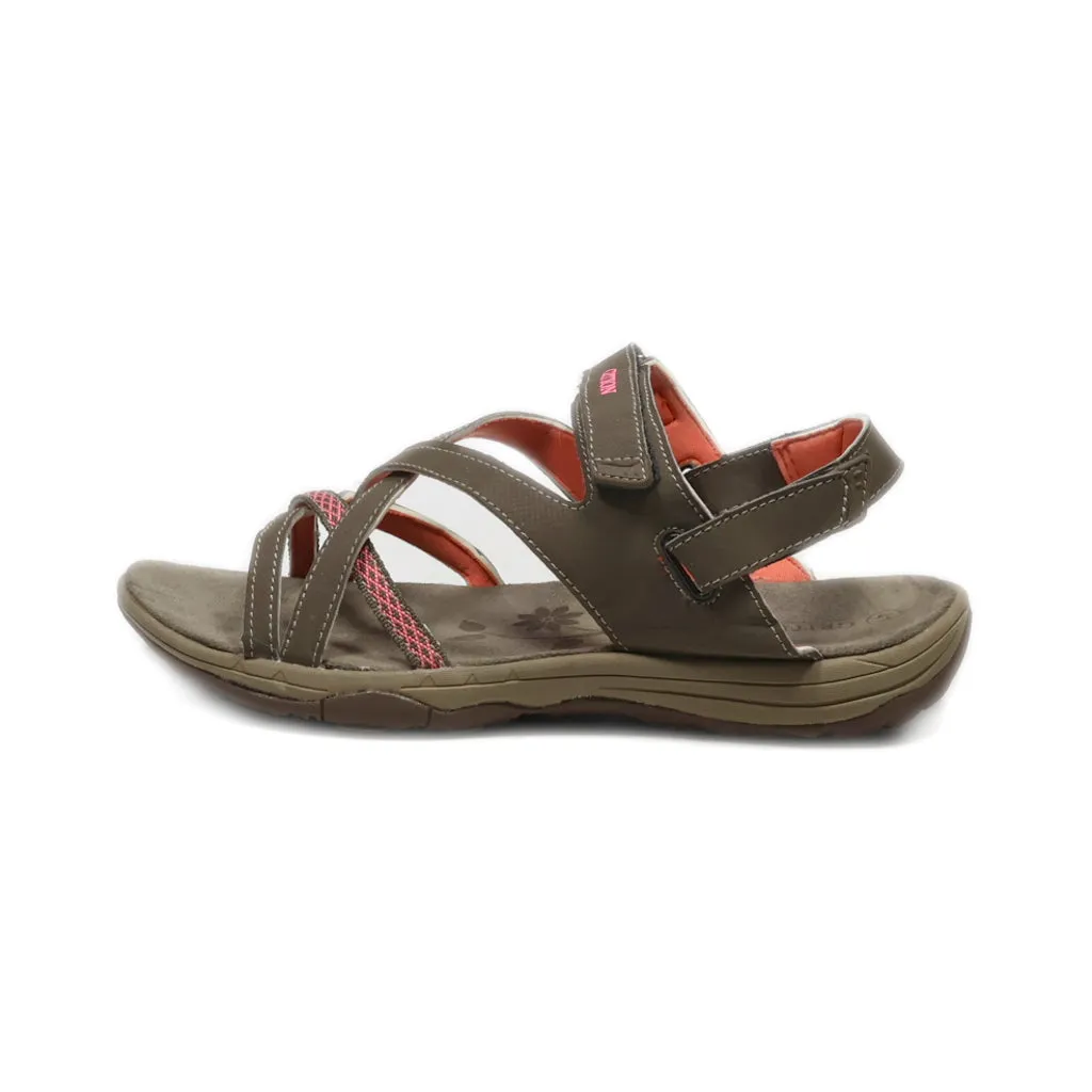 Grition Flat Sandals Leather Brown Colour For Women