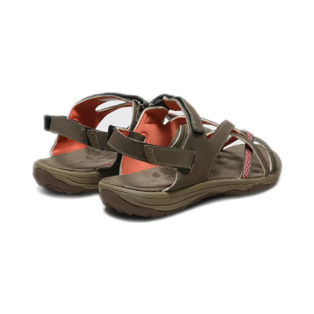 Grition Flat Sandals Leather Brown Colour For Women