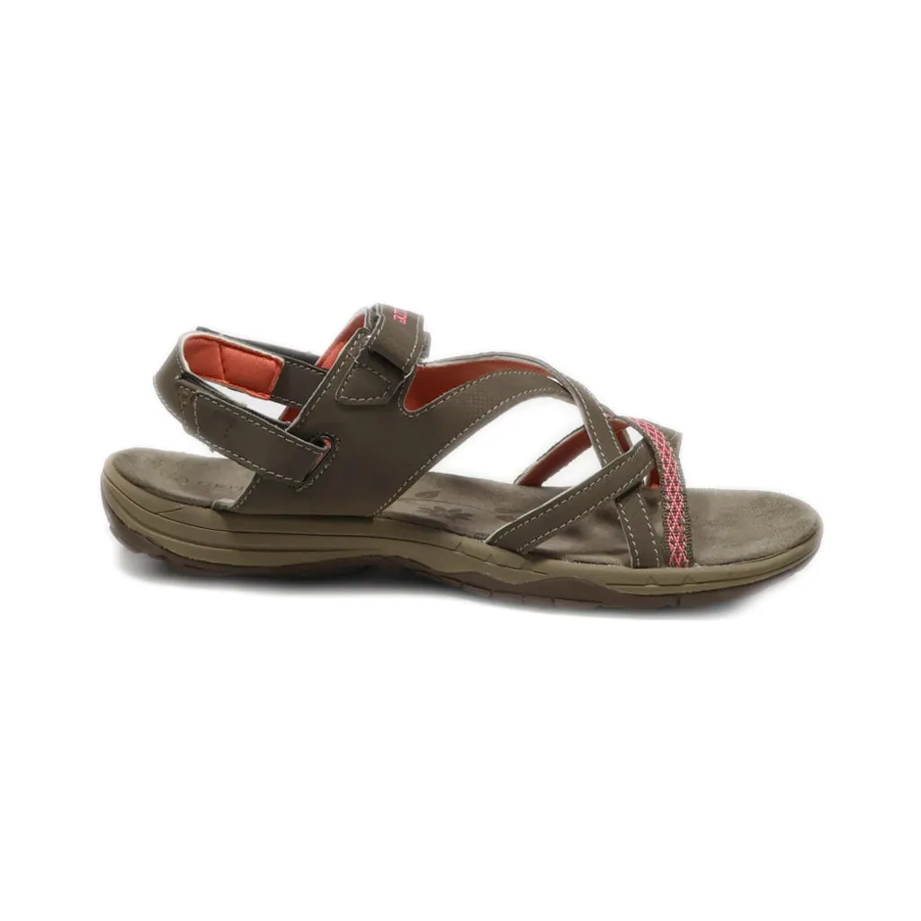 Grition Flat Sandals Leather Brown Colour For Women