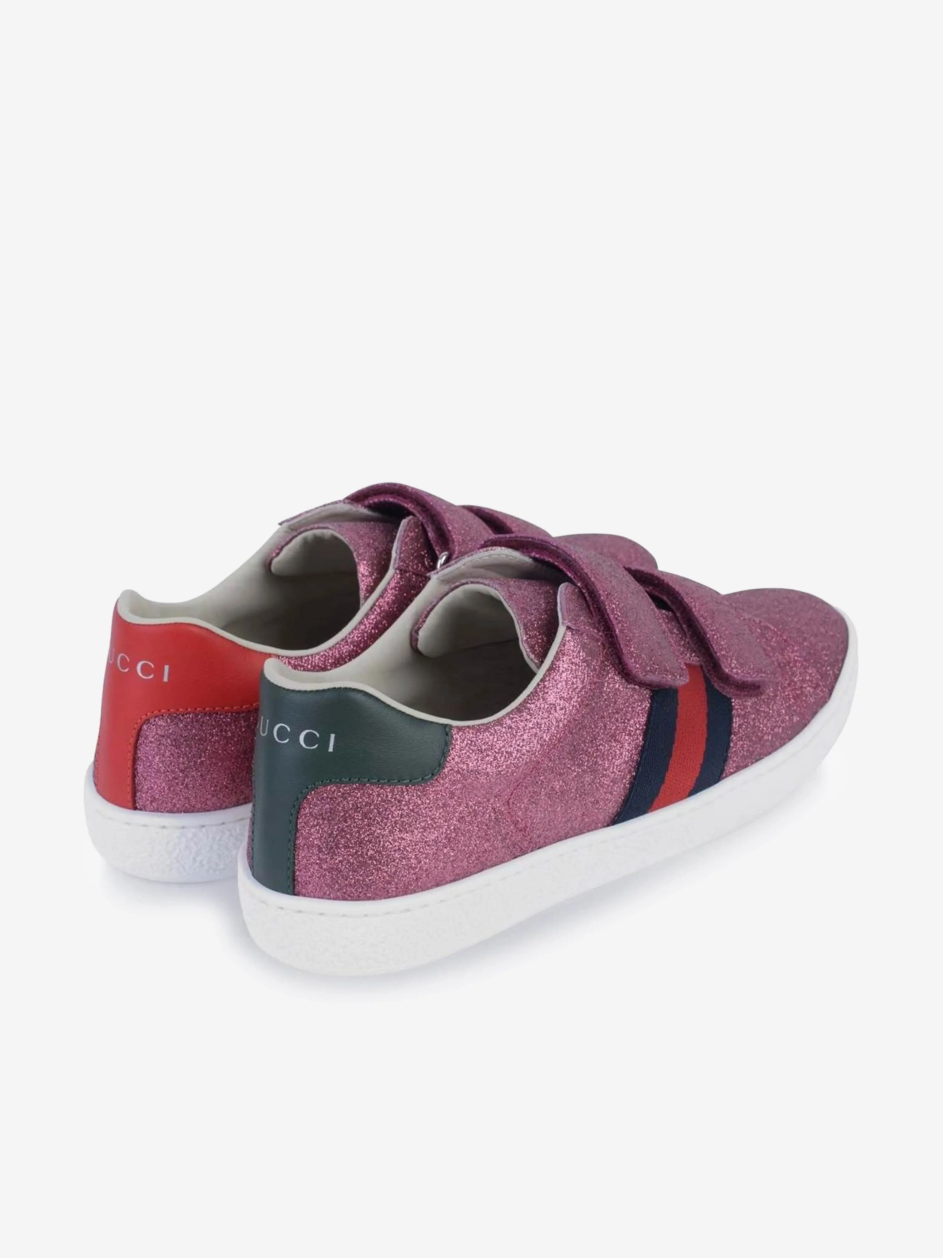 Gucci Girls Glitter Velcro Strap Trainers