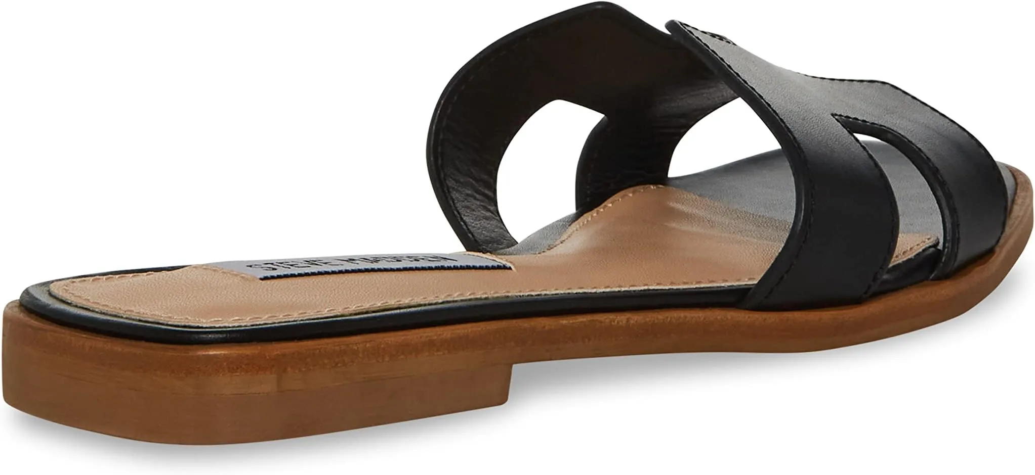 Hadyn Sandal Steve Madden Flat Sandals, Black Leather