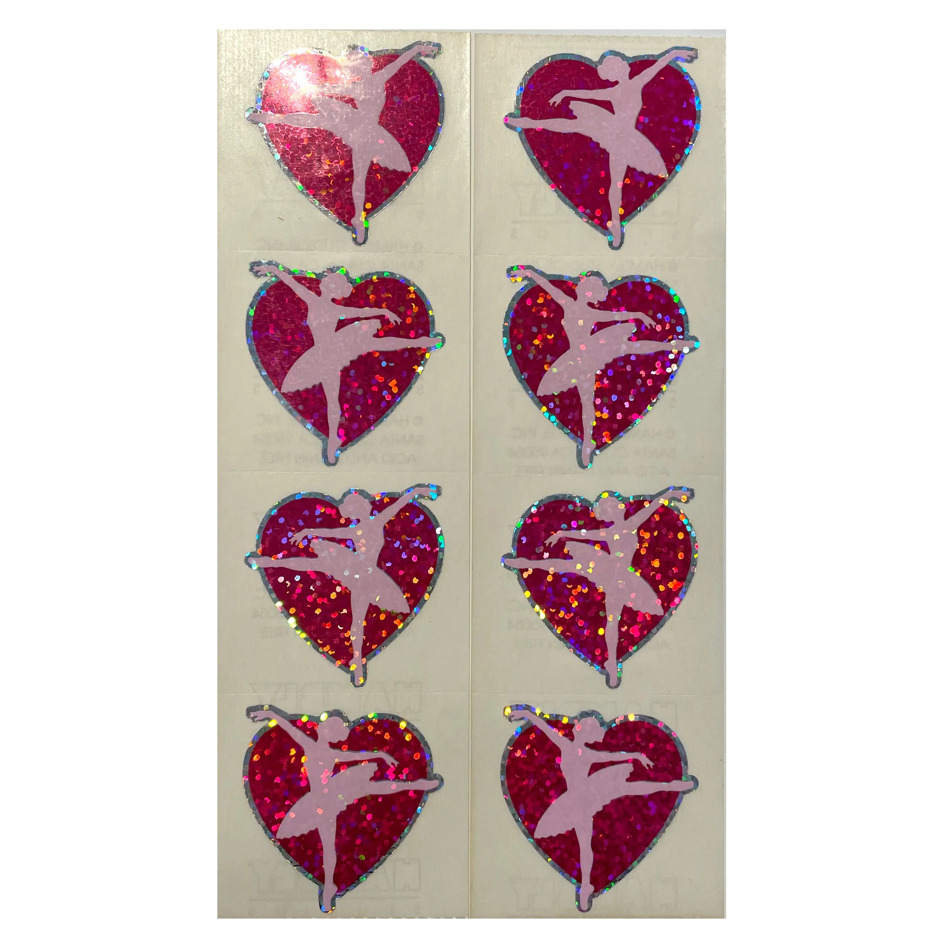 HAMBLY: Ballerina in Red Heart glitter stickers