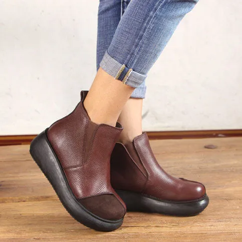 Handmade Retro Platform Velvet Boots| Gift Shoes