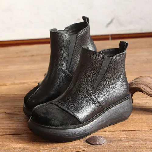 Handmade Retro Platform Velvet Boots| Gift Shoes