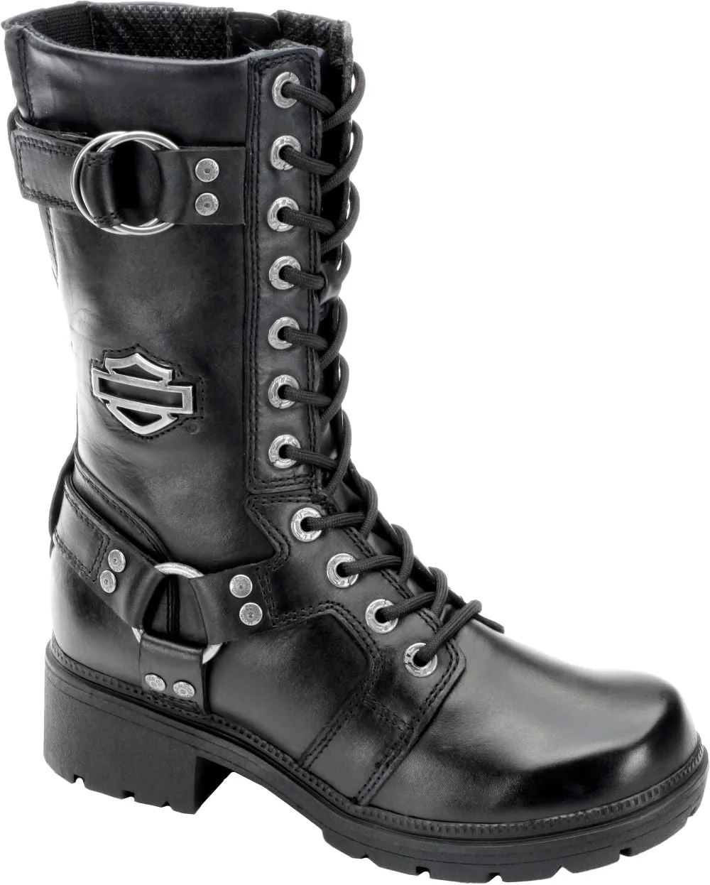 'Harley Davidson' Women's 10" Eda Lace up/Zip Boot - Black