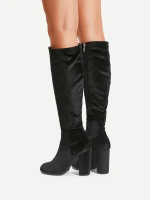 Heart Pattern Knee High Boots