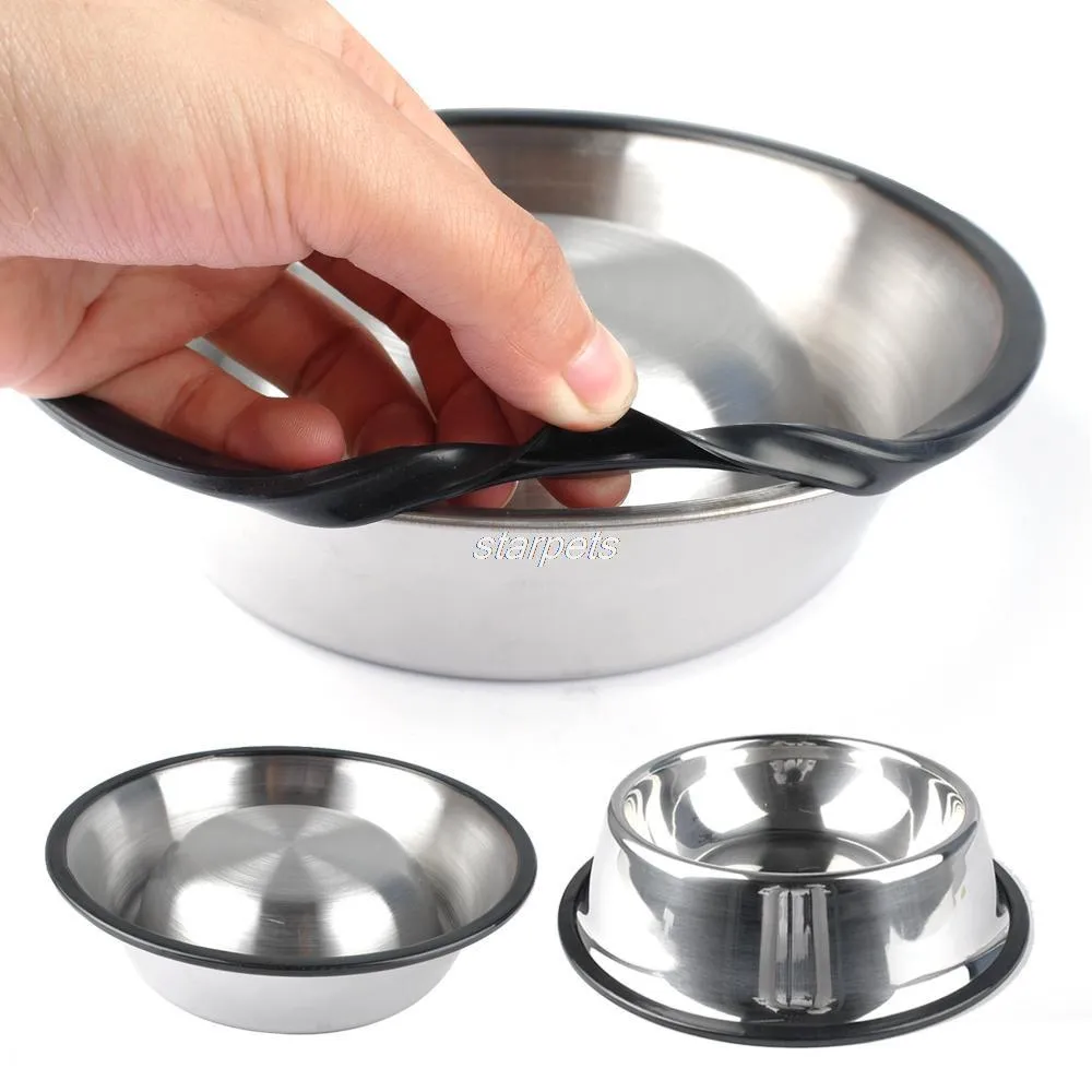 High Grade Stainless Steel Non - Slip Dog Bowl with Rubber Base for Dogs, Pets Feeder Bowl and Water Bowl Perfect Choice