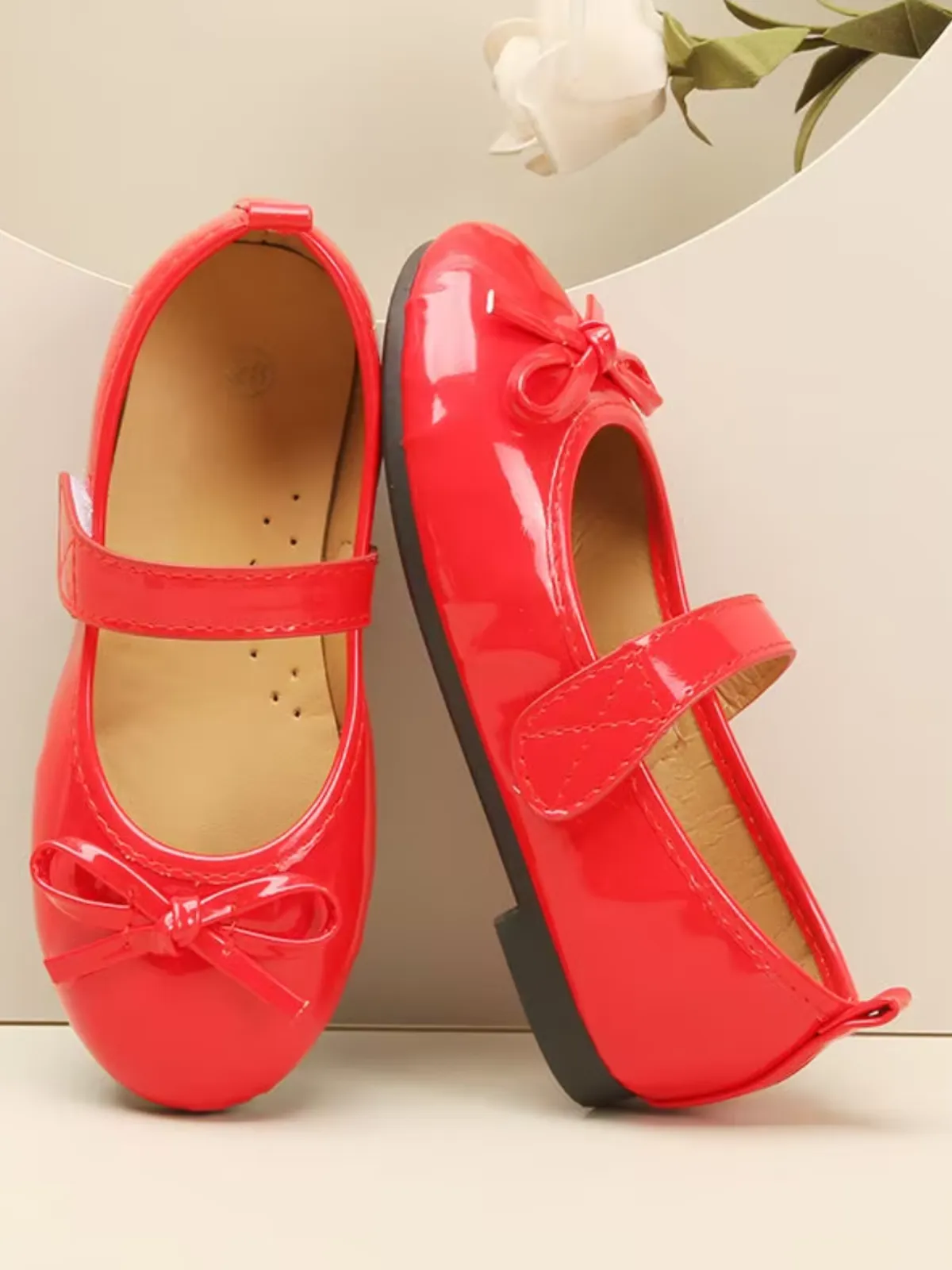 Holiday Bowknot Princess Flat Leather Shoes