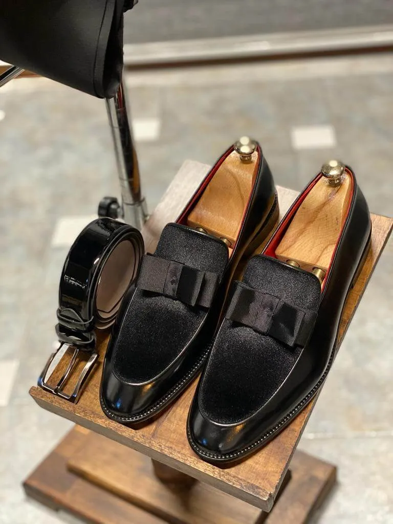 HolloMen Black Tuxedo Loafers