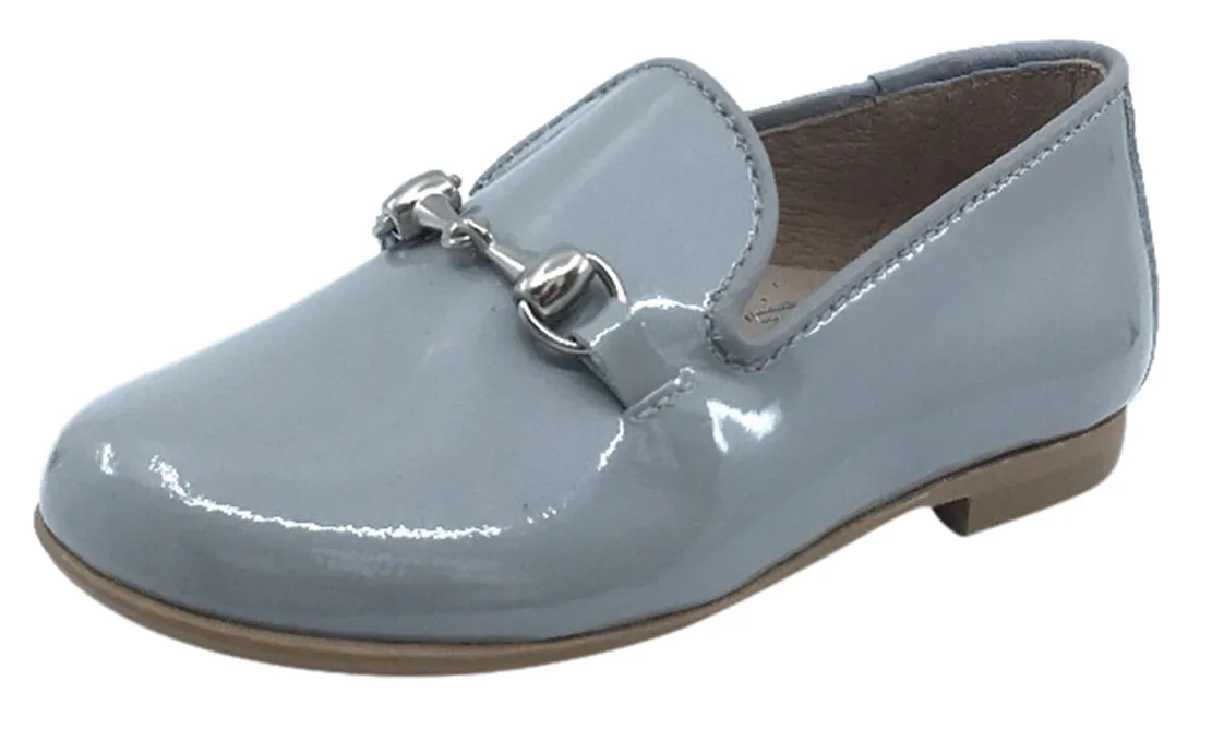 Hoo Shoes Chain Chain Smoking Loafer, Grey Patent