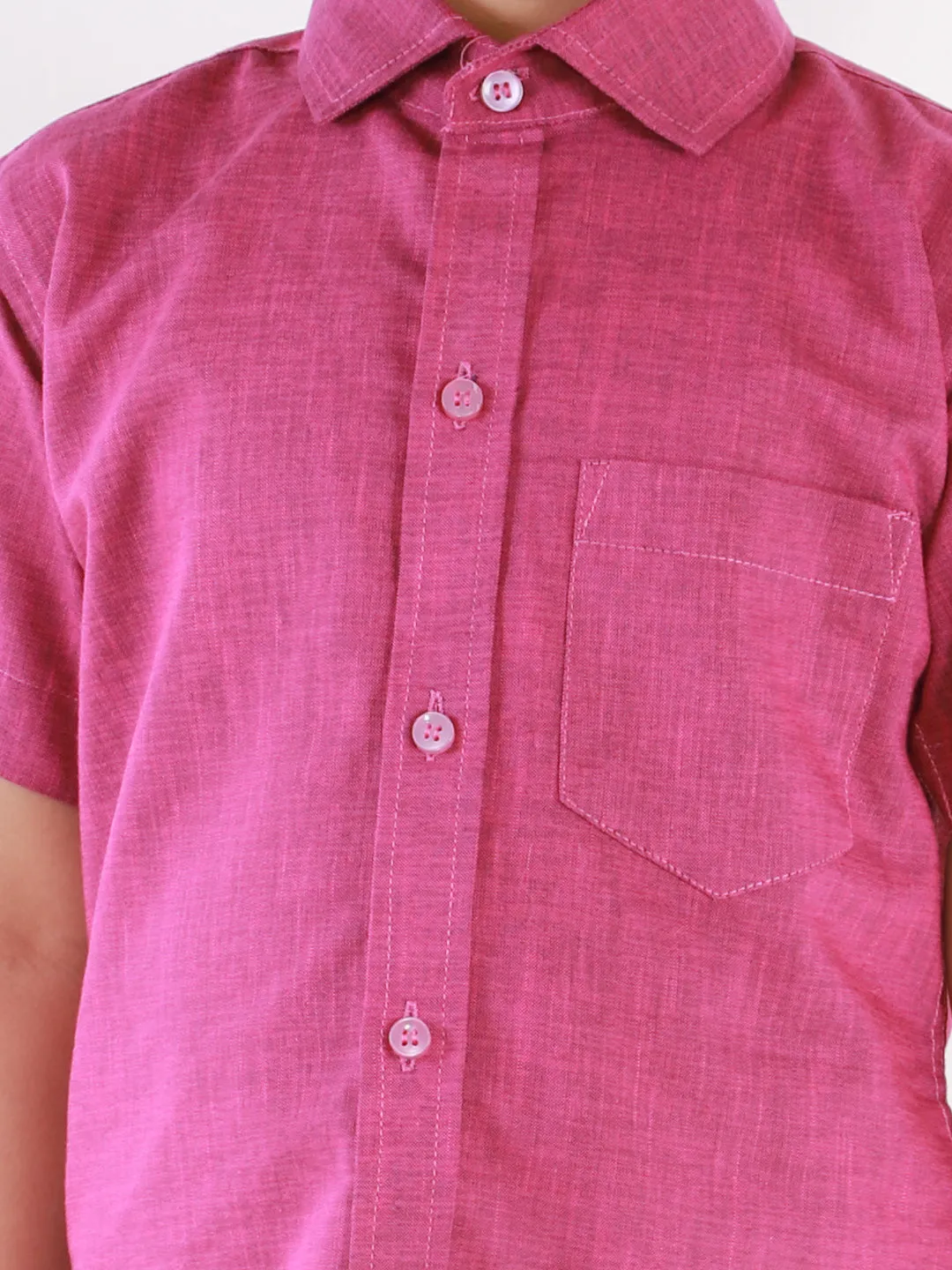 Jashvi Boy's Purple Shirt with White Mundu