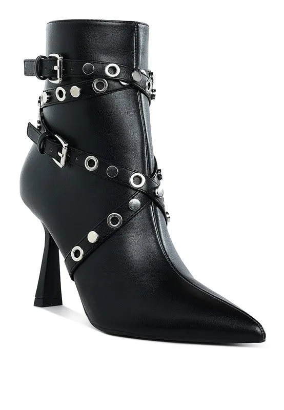 Jaunts Eyelets & Studs Harness Ankle Boots