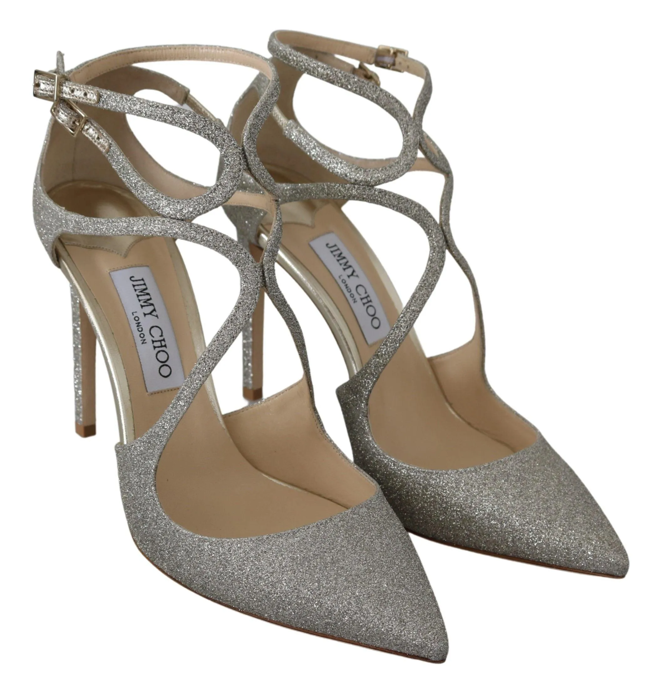 Jimmy Choo Platinum Ice Leather Lancer 100  Pumps Shoes