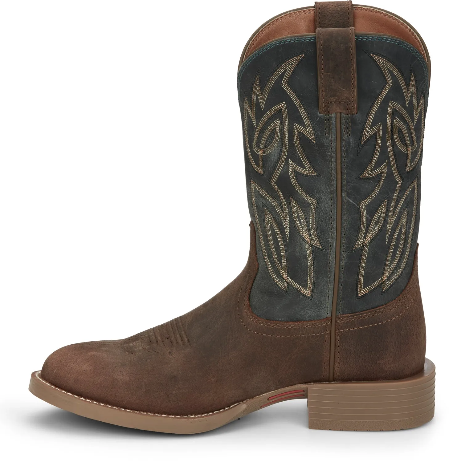 Justin Mens Rendon Barnwood Brown Cowhide Cowboy Boots