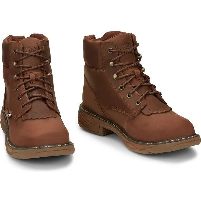 Justin Men's Rush 6" Waterproof Western Work Boot -Brown- SE465