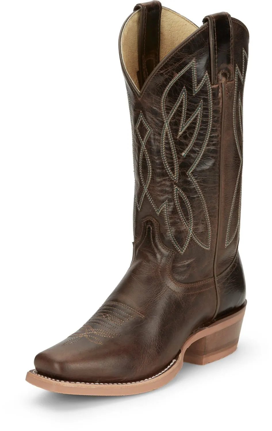 Justin Womens Mayberry Umber Leather Cowboy Boots