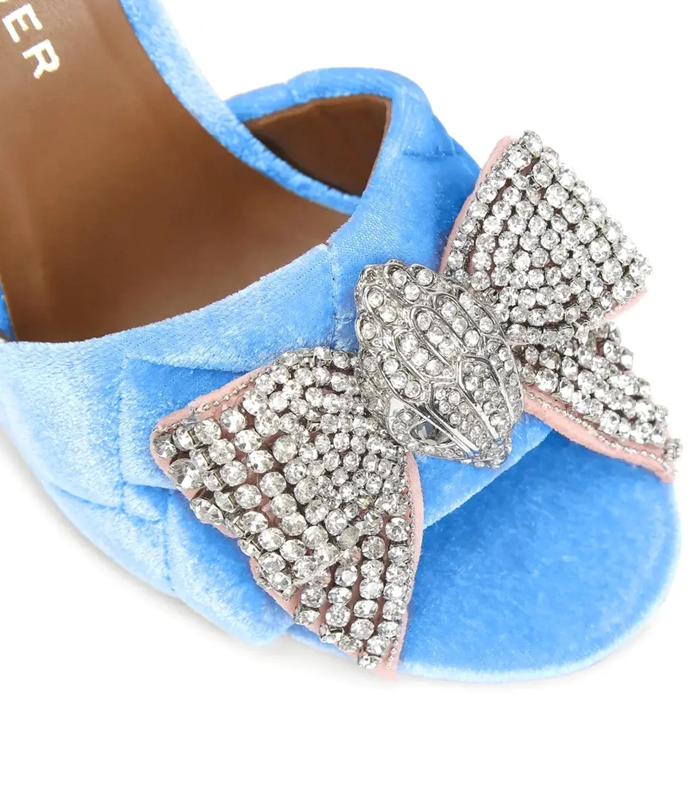 Kensington Bow Sandals Blue