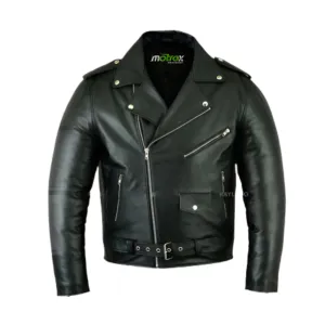 Kid biker Leather Jacket Genius Brando Style Motrox