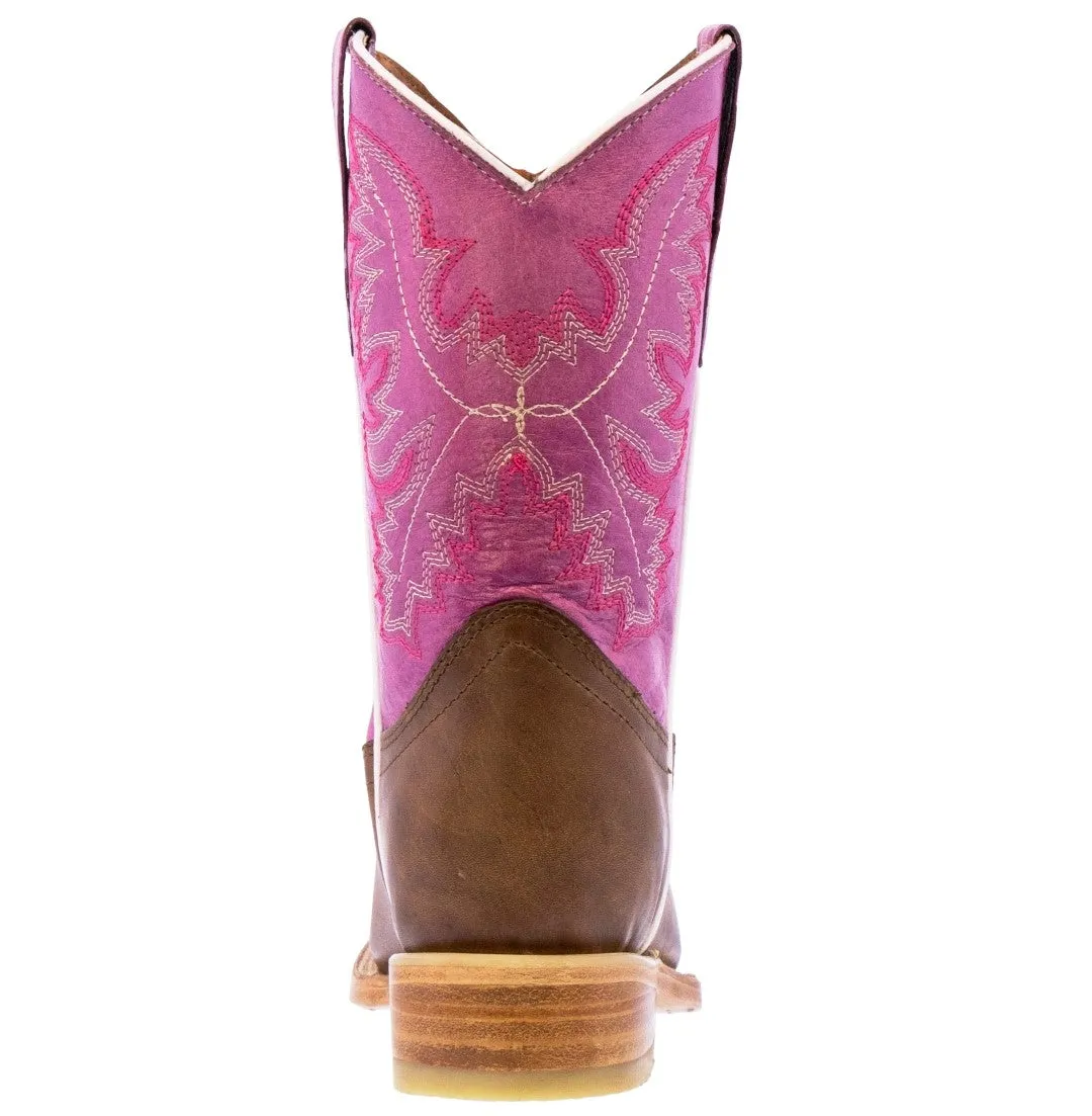 Kids Toddler Western Cowboy Boots Square Toe Pink - #125