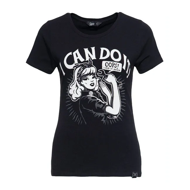 King Kerosin Queen Kerosin I Can Do It Ladies T-Shirt Black