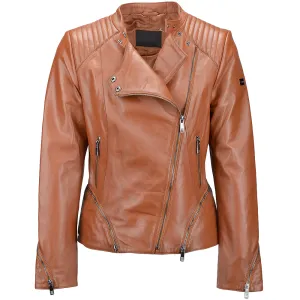 Ladies Jacket Leather Valuable Biker Fashion Wear 3