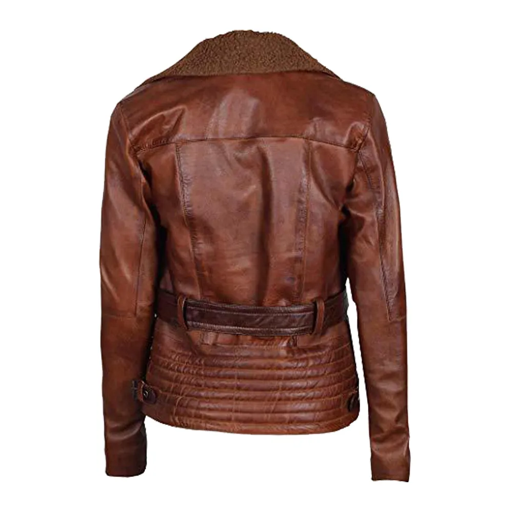 Ladies Leather Jacket Adorable Classic Fashion Wear