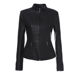 Ladies Leather Jacket Dominate Classic Biker Style3