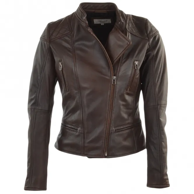 Ladies Leather Jacket Glamorous Biker Fashion Wear 1