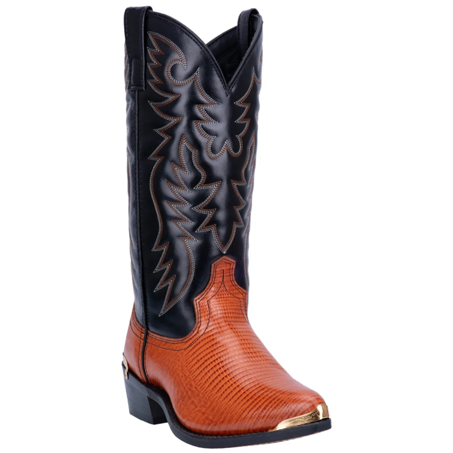 Laredo Mens Atlanta Cowboy Boots Leather Peanut/Black 10 D