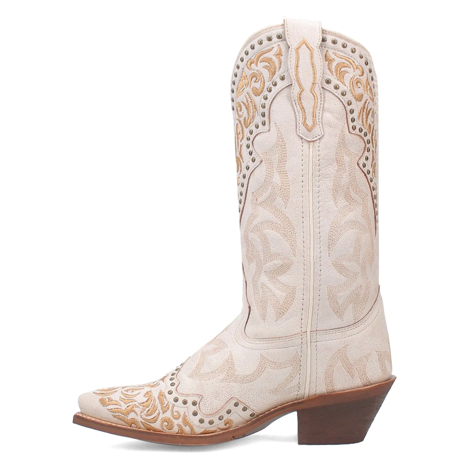 Laredo Womens Regan White Leather Cowboy Boots