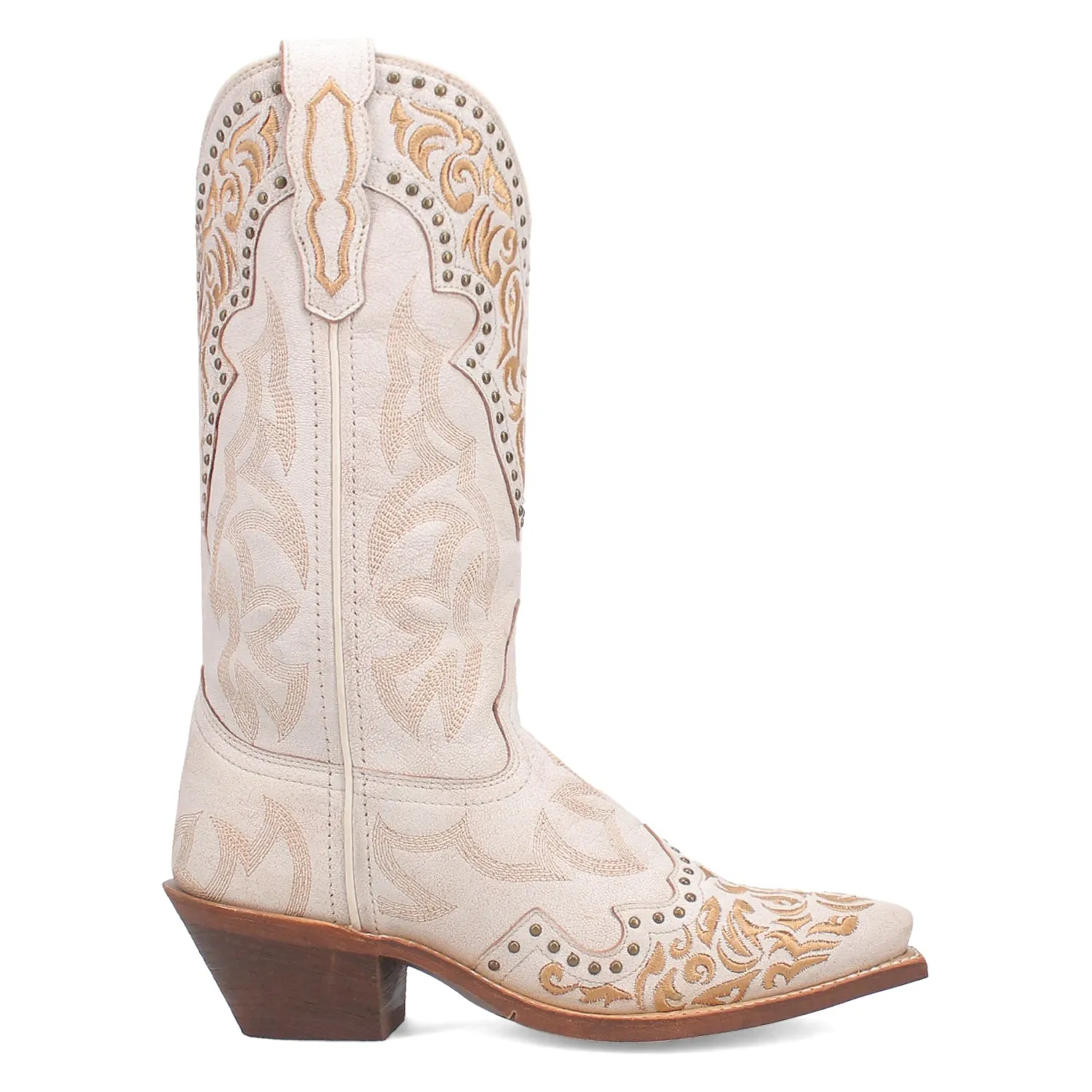 Laredo Womens Regan White Leather Cowboy Boots